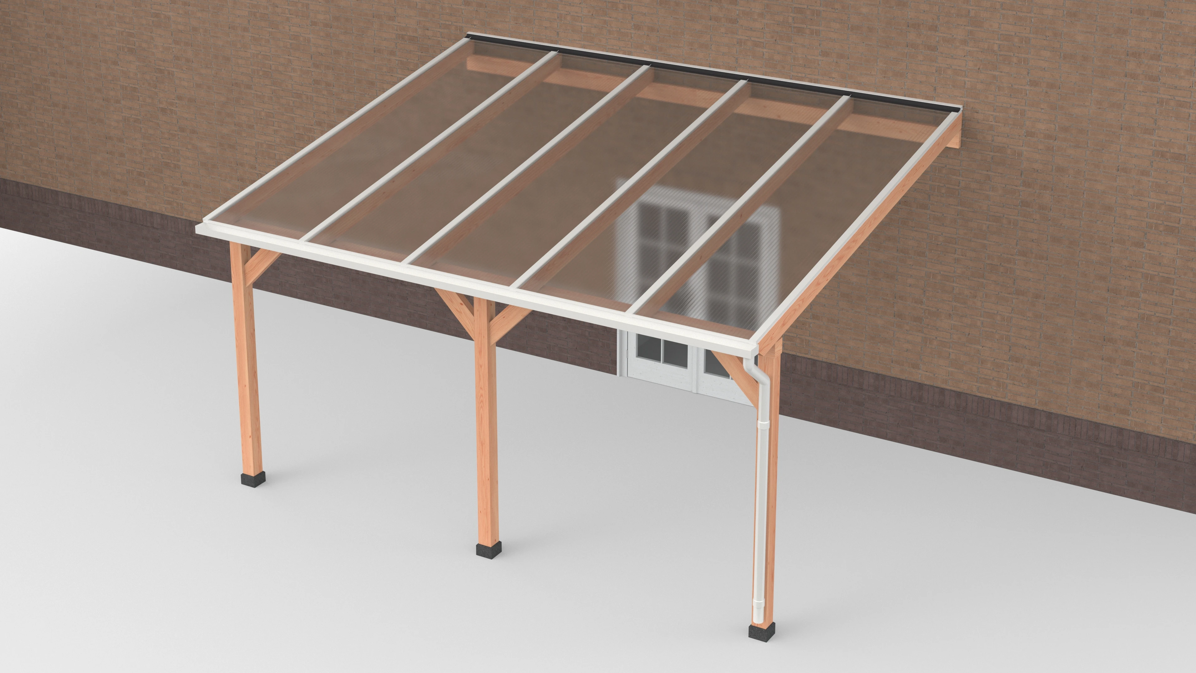 Douglas Terrasoverkapping Wit Polycarbonaat Helder Geschaafd 500 x 400 cm - Afbeelding 1